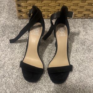 Vince Camuto Black Ankle Strap Heels